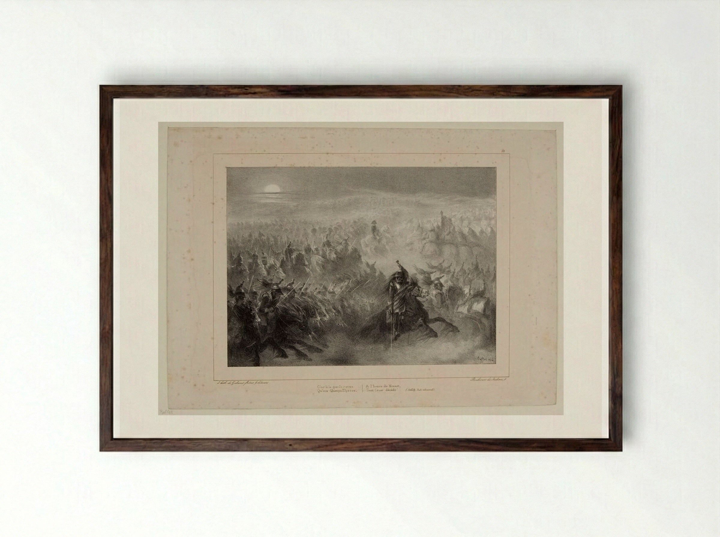 The Night Review - Denis-Auguste-Marie Raffet - Framed Print Dark Wood