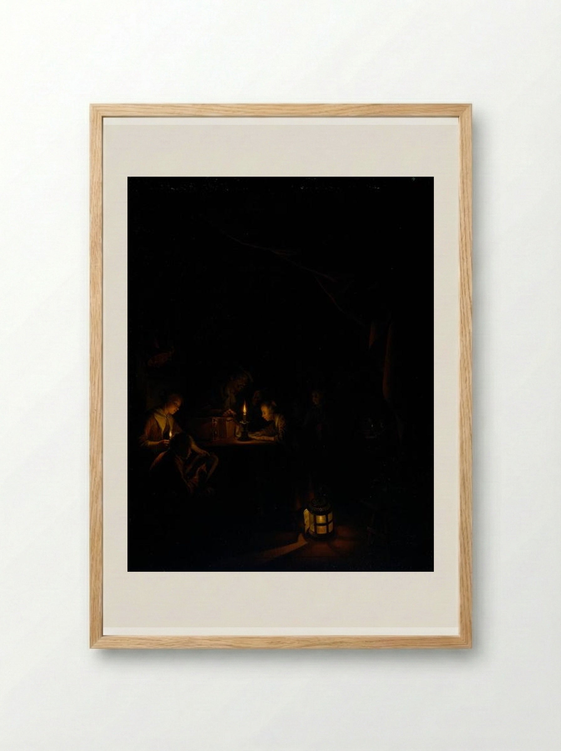 The Night School - Gerrit Dou - Framed Print Wood
