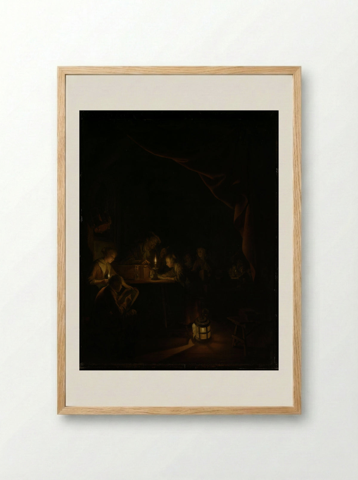 The Night School - Gerrit Dou - Framed Print Wood