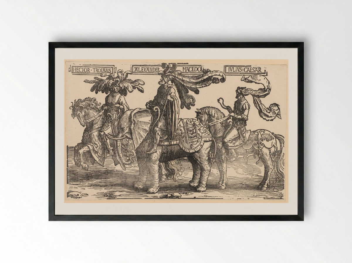 The Nine Heroes - Lucas van Leyden - Framed Print Black