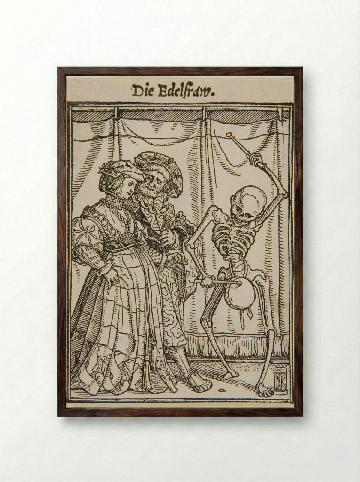 The Noblewoman - Hans Holbein the Younger - Framed Print Dark Wood