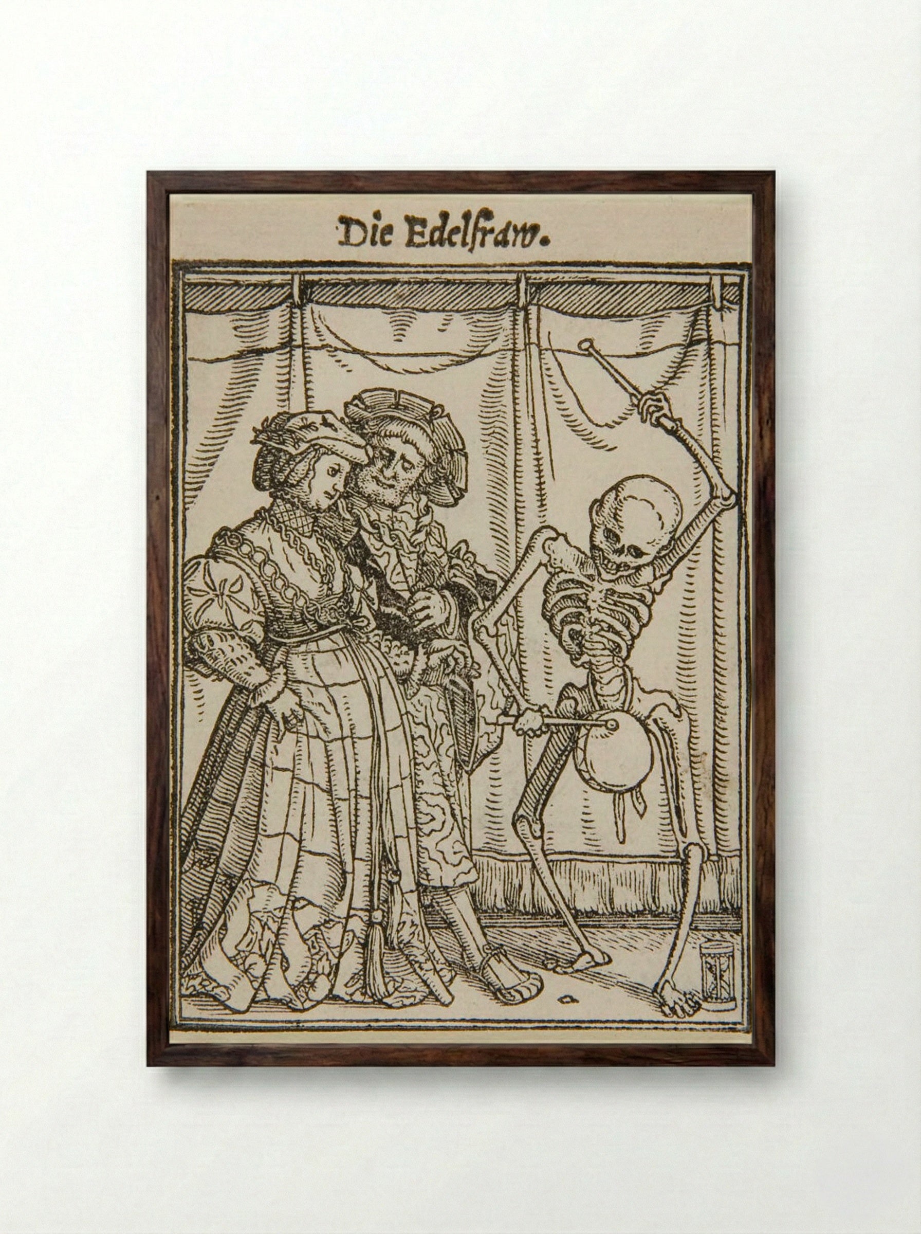 The Noblewoman - Hans Holbein the Younger - Framed Print Dark Wood