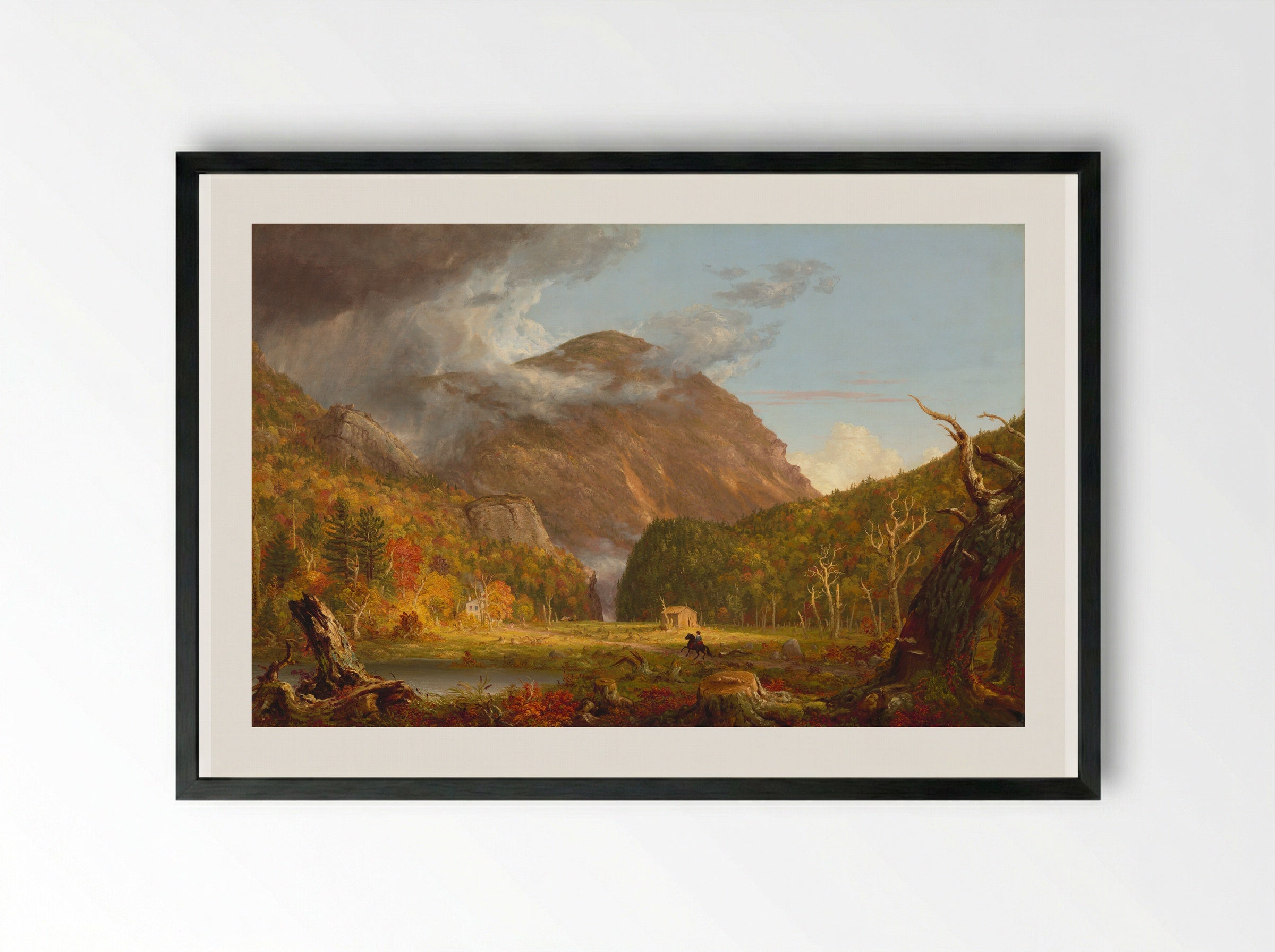 The Notch of the White Mountains (Crawford Notch) - Thomas Cole - Framed Print Black