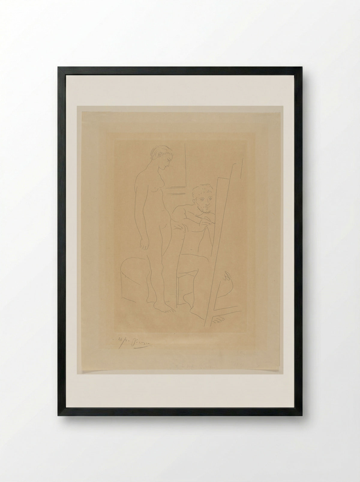 The Nude Model - Pablo Picasso - Framed Print Black