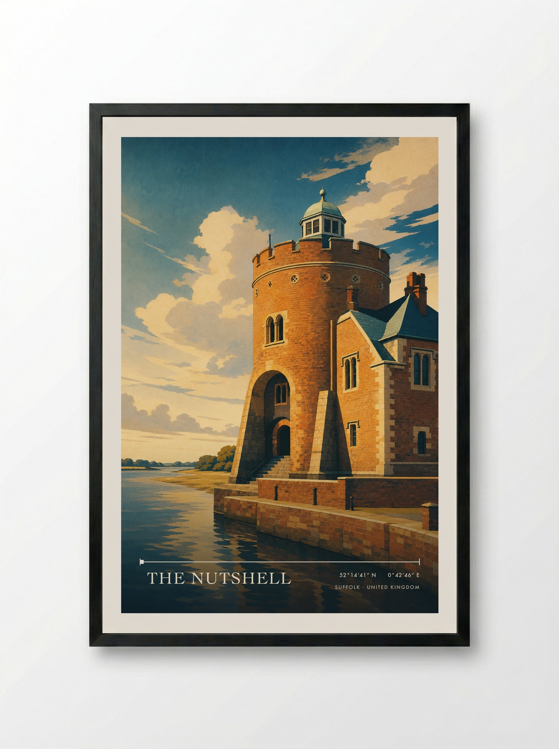 The Nutshell Suffolk United Kingdom Travel Poster - Framed Print Black