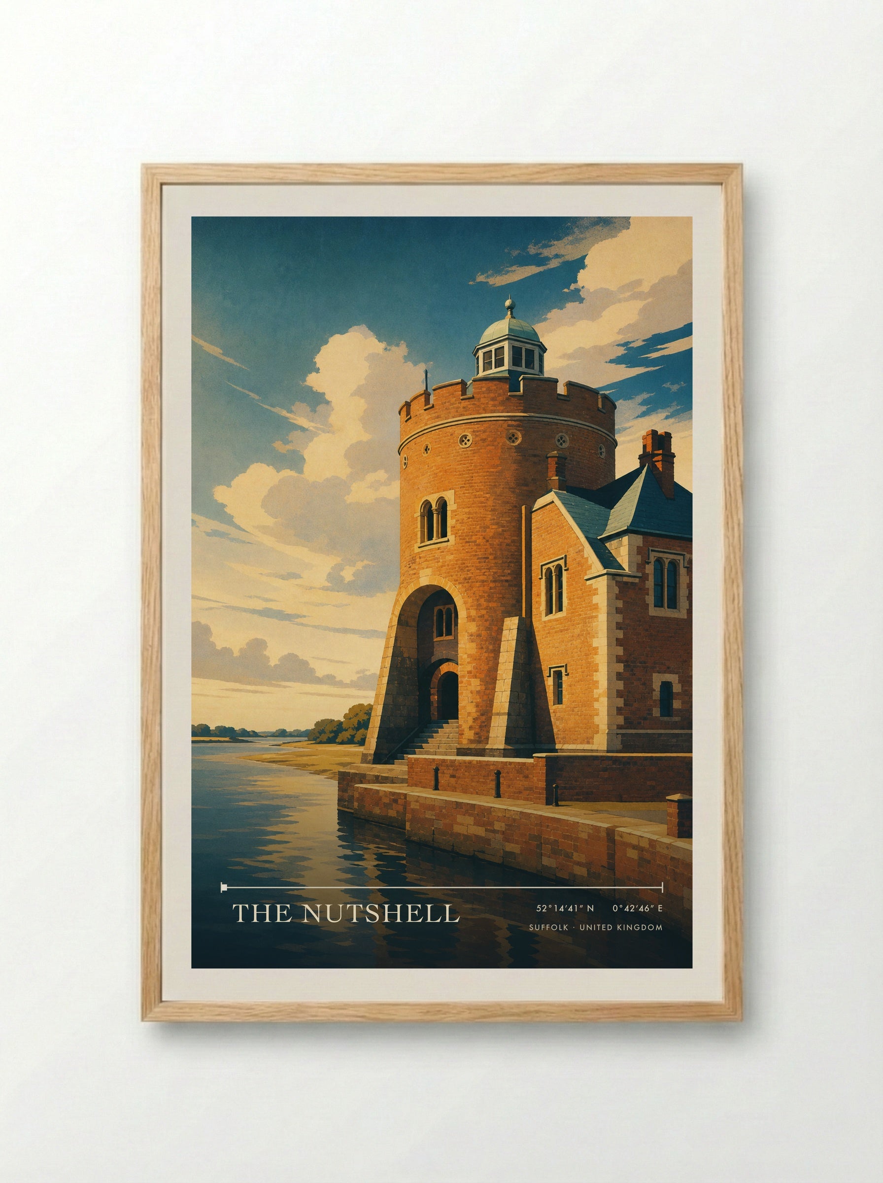 The Nutshell Suffolk United Kingdom Travel Poster - Framed Print Wood