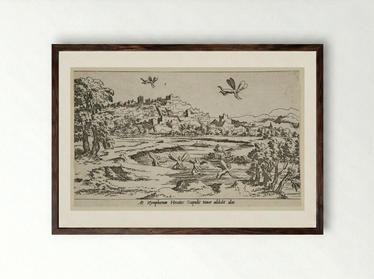 The Nympharium - Léon Davent - Framed Print Dark Wood