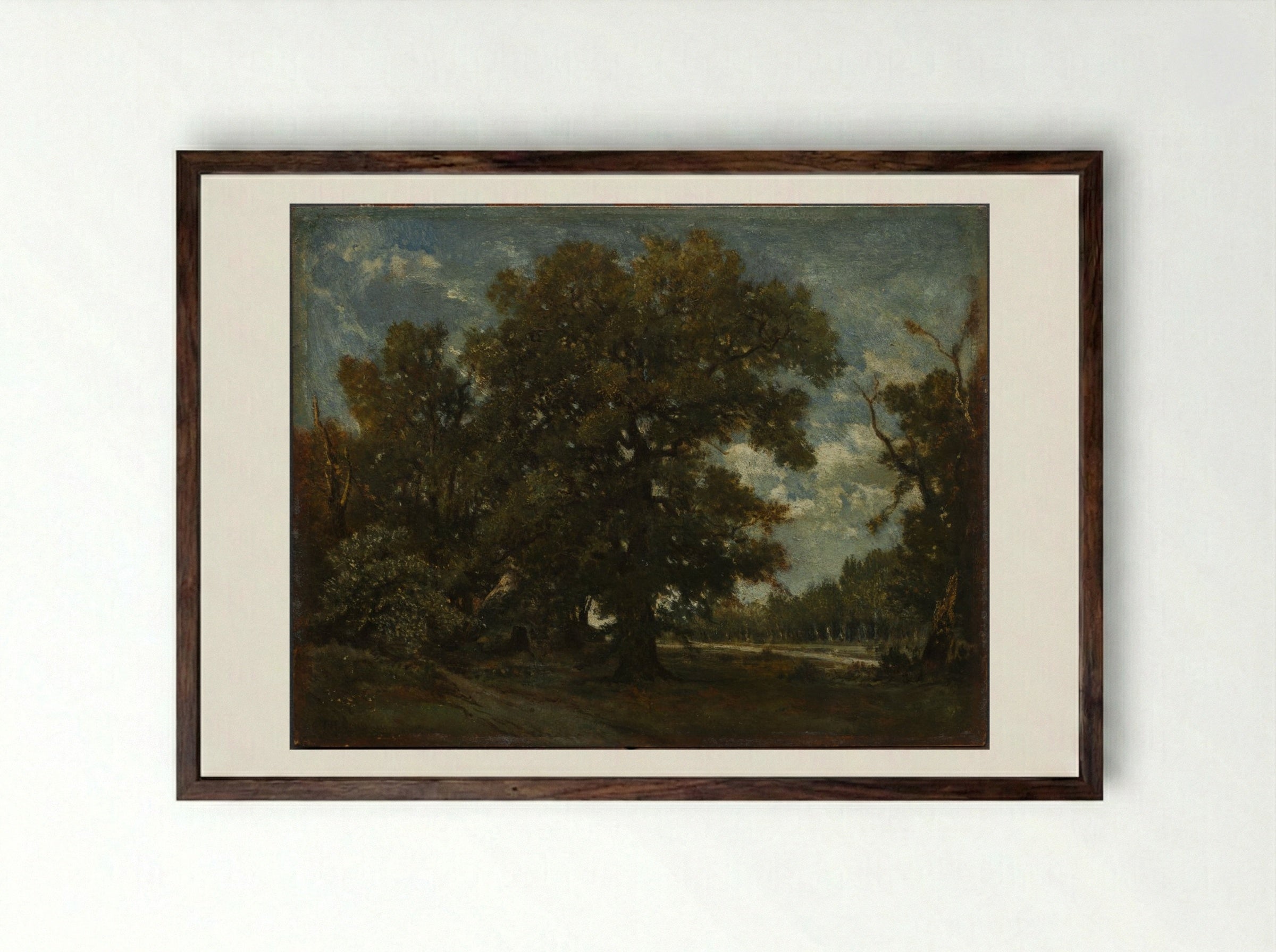 The Oak Tree - Théodore Rousseau - Framed Print Dark Wood