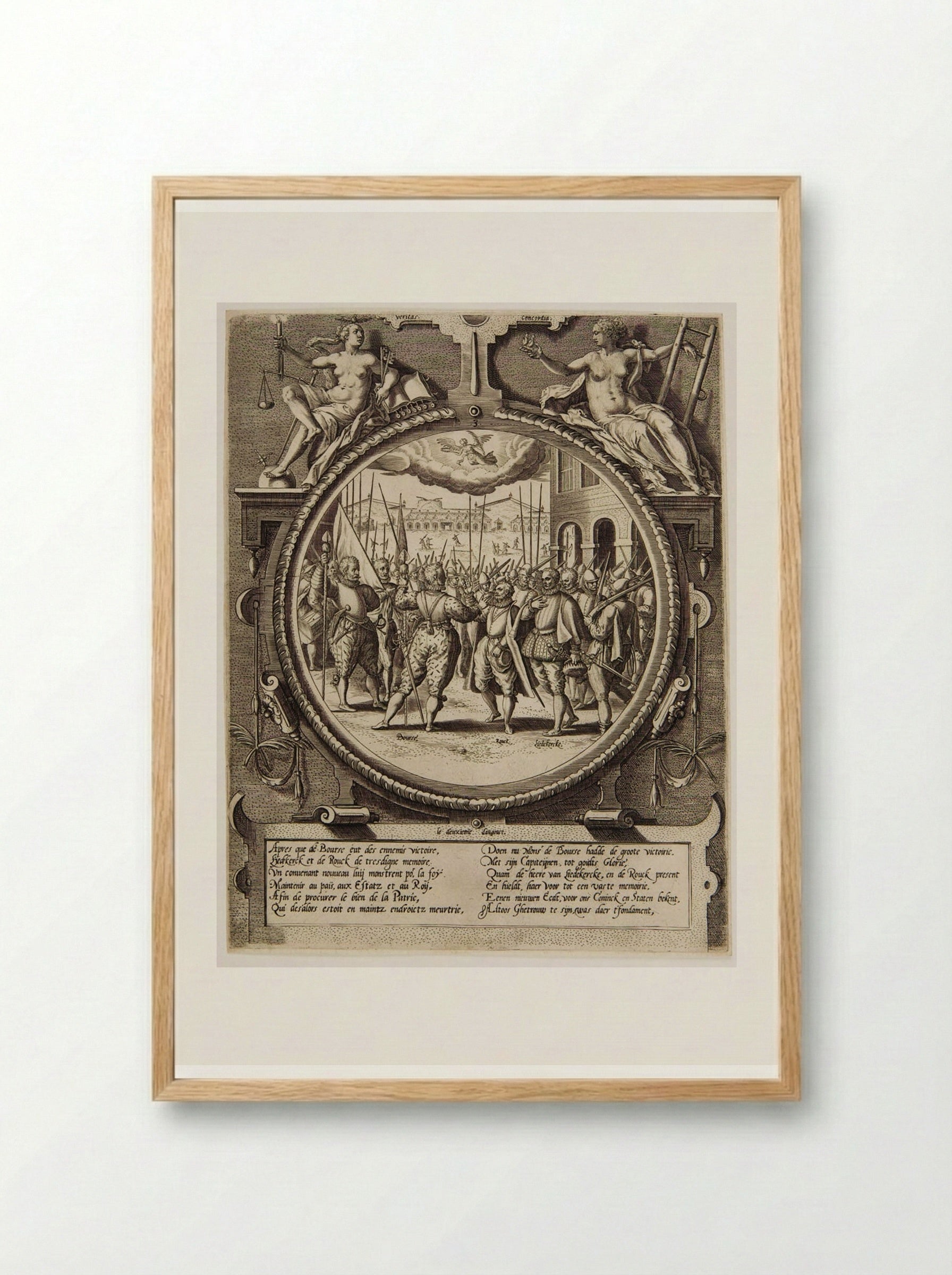 The Oath of Allegiance to the States General - Johannes Wierix - Framed Print Wood