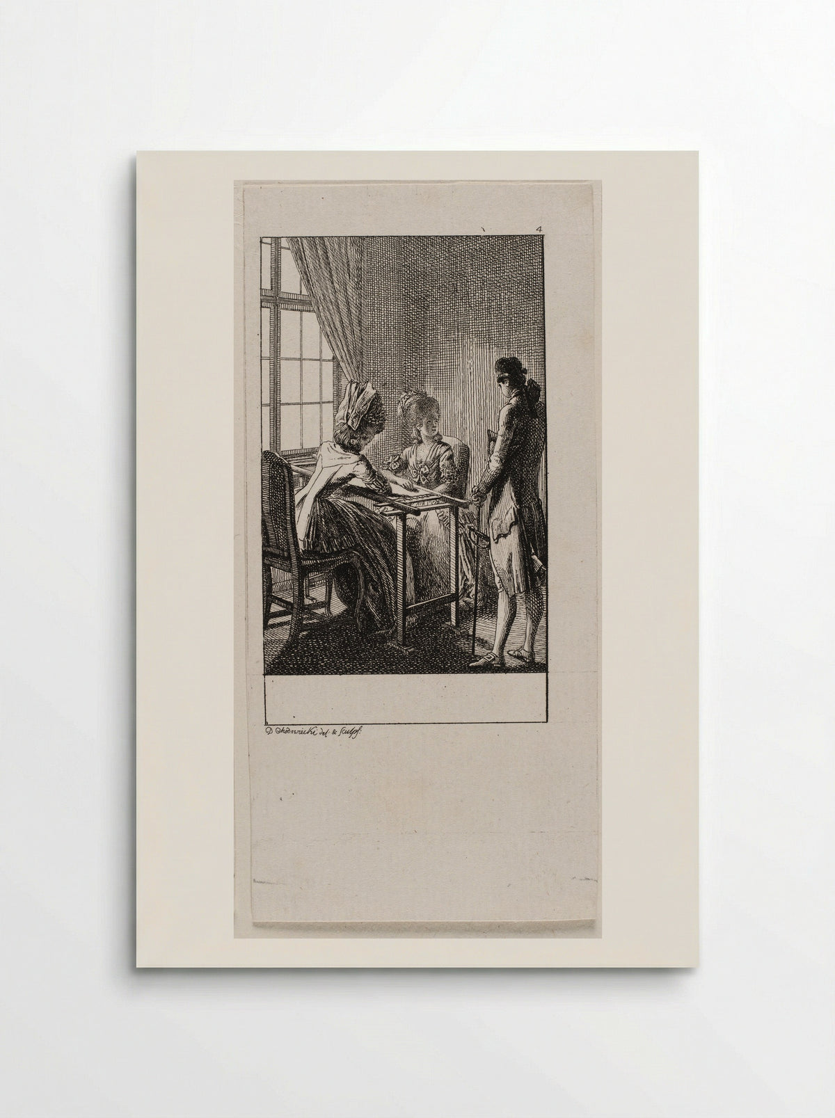 The Occupations of Women: Embroidery - Daniel Nikolaus Chodowiecki - Poster