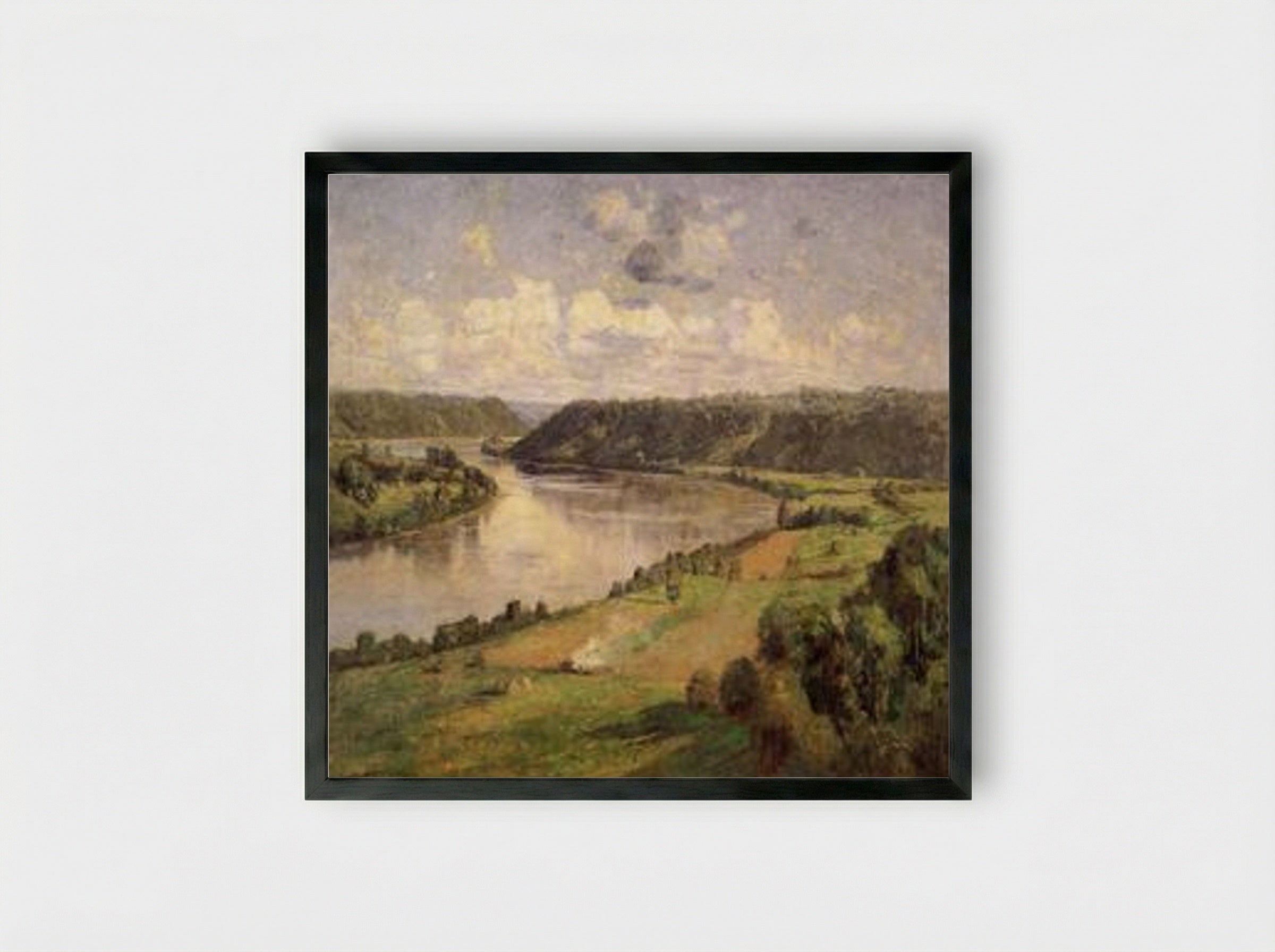The Ohio River from the College Campus, Hanover - T. C. Steele - Framed Print Black