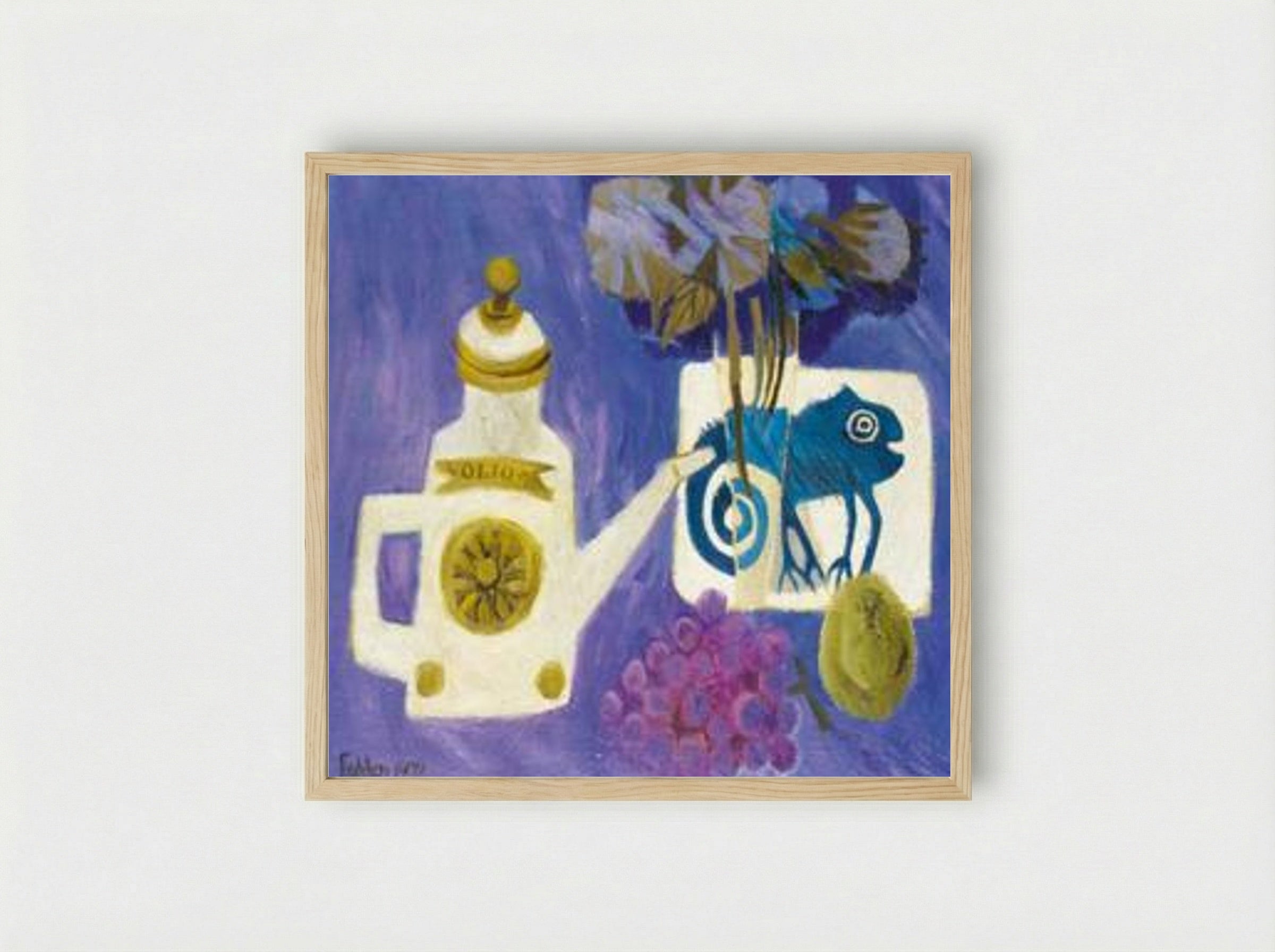 The Oil Can - Mary Fedden - Framed Print Wood