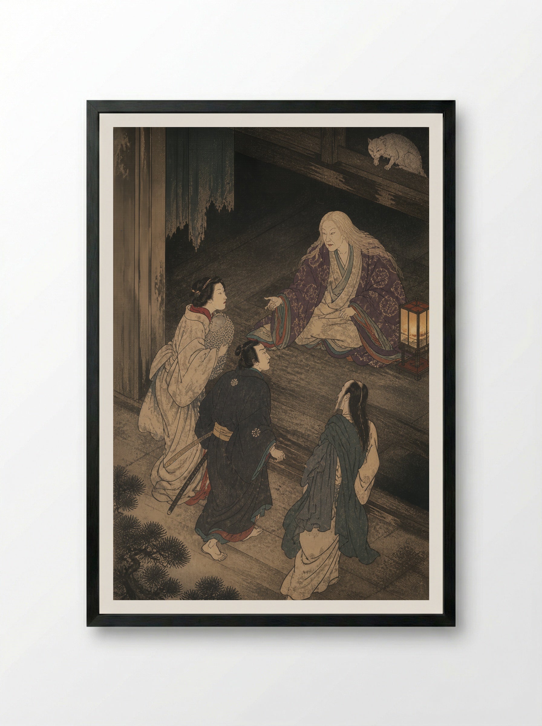 The Okazaki Cat Demon: The False Reunion - Framed Print Black