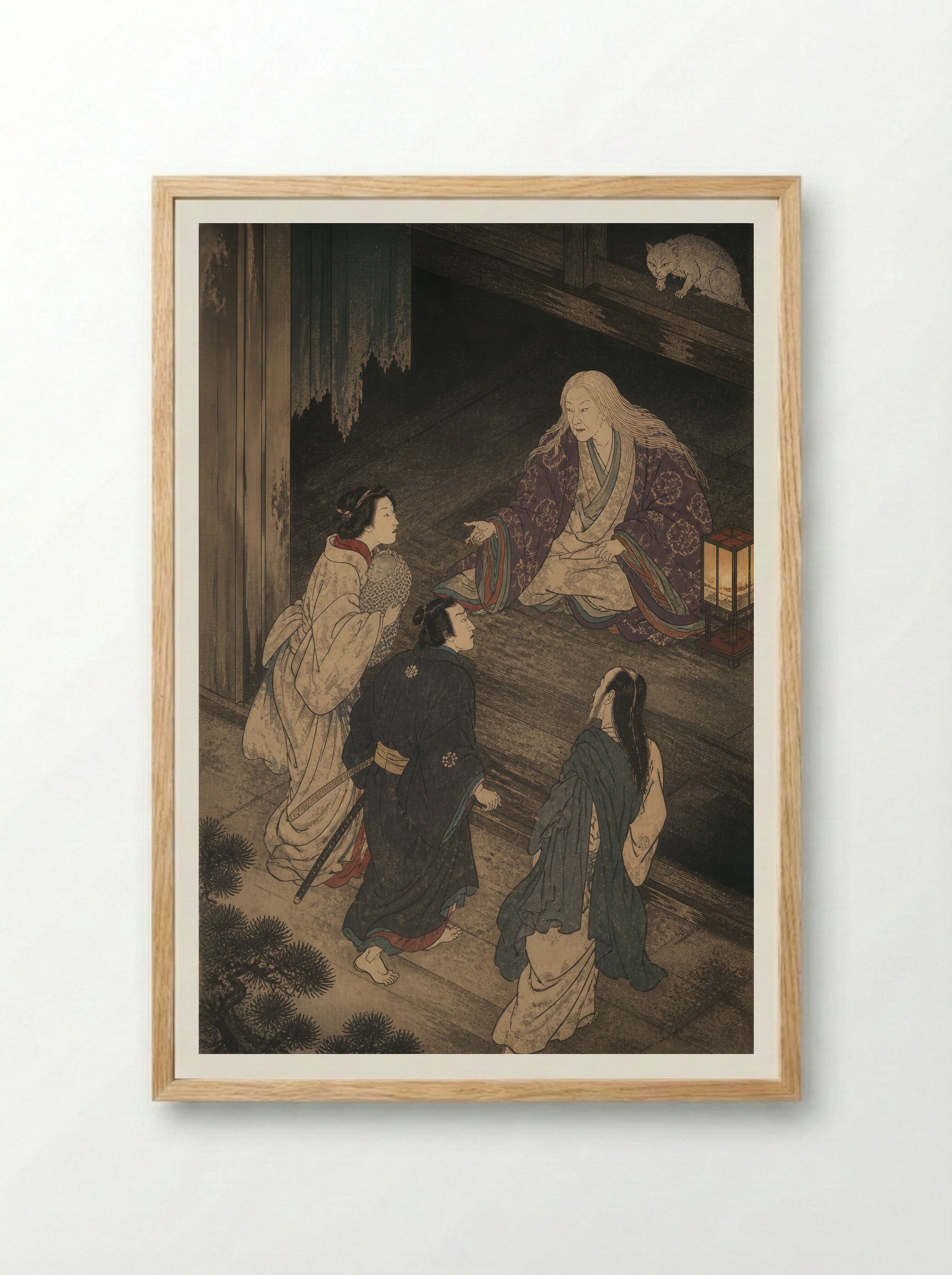 The Okazaki Cat Demon: The False Reunion - Framed Print Wood