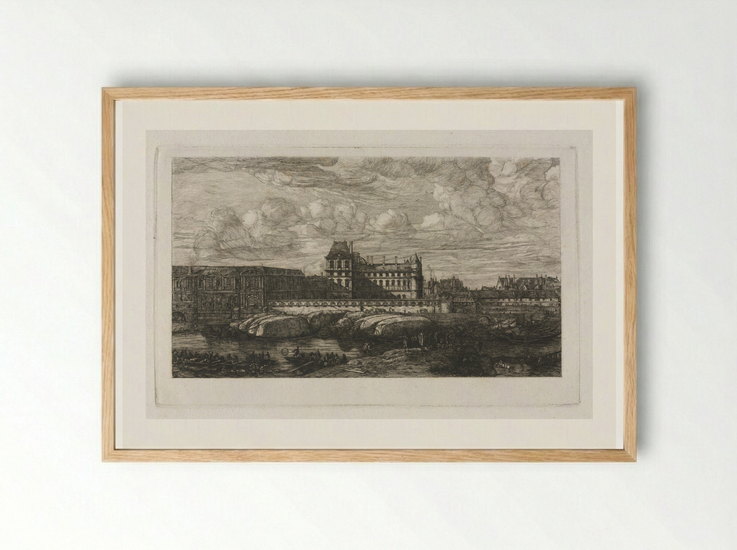 The Old Louvre - Charles Meryon - Framed Print Wood