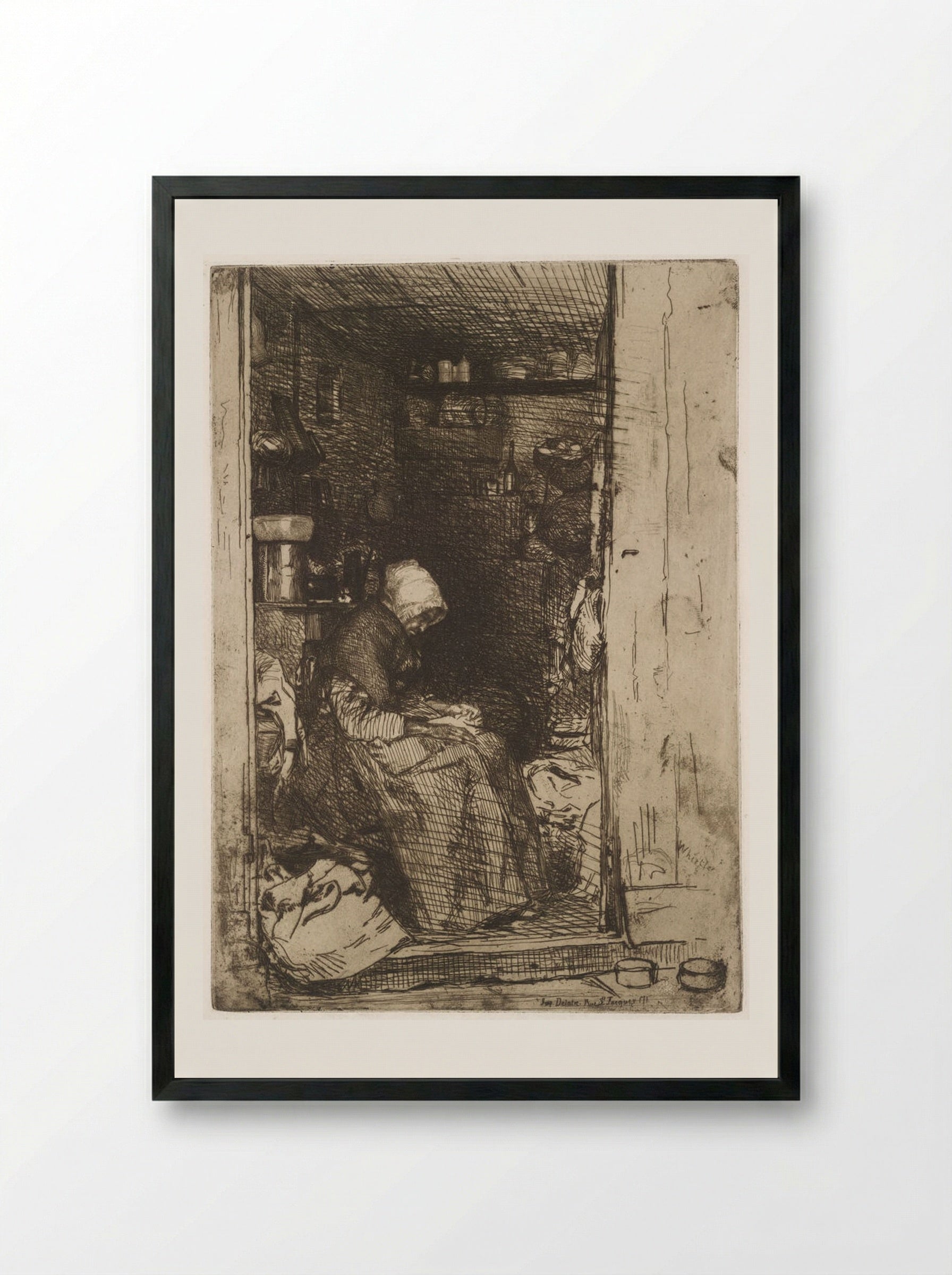 The Old Rag Picker - James Abbott McNeill Whistler - Framed Print Black