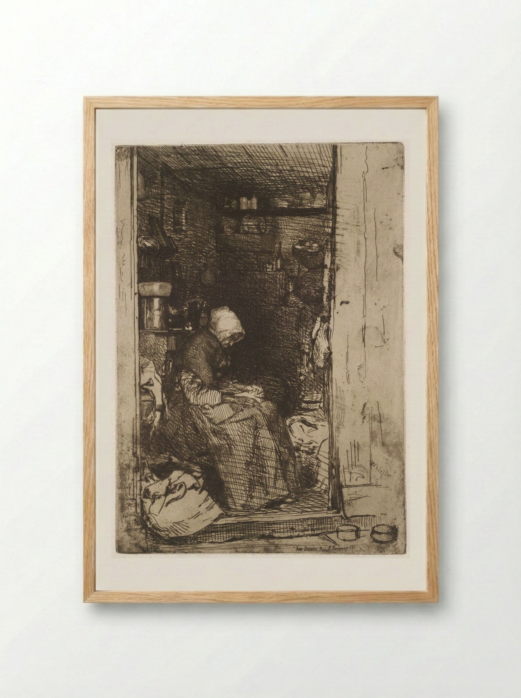 The Old Rag Picker - James Abbott McNeill Whistler - Framed Print Wood
