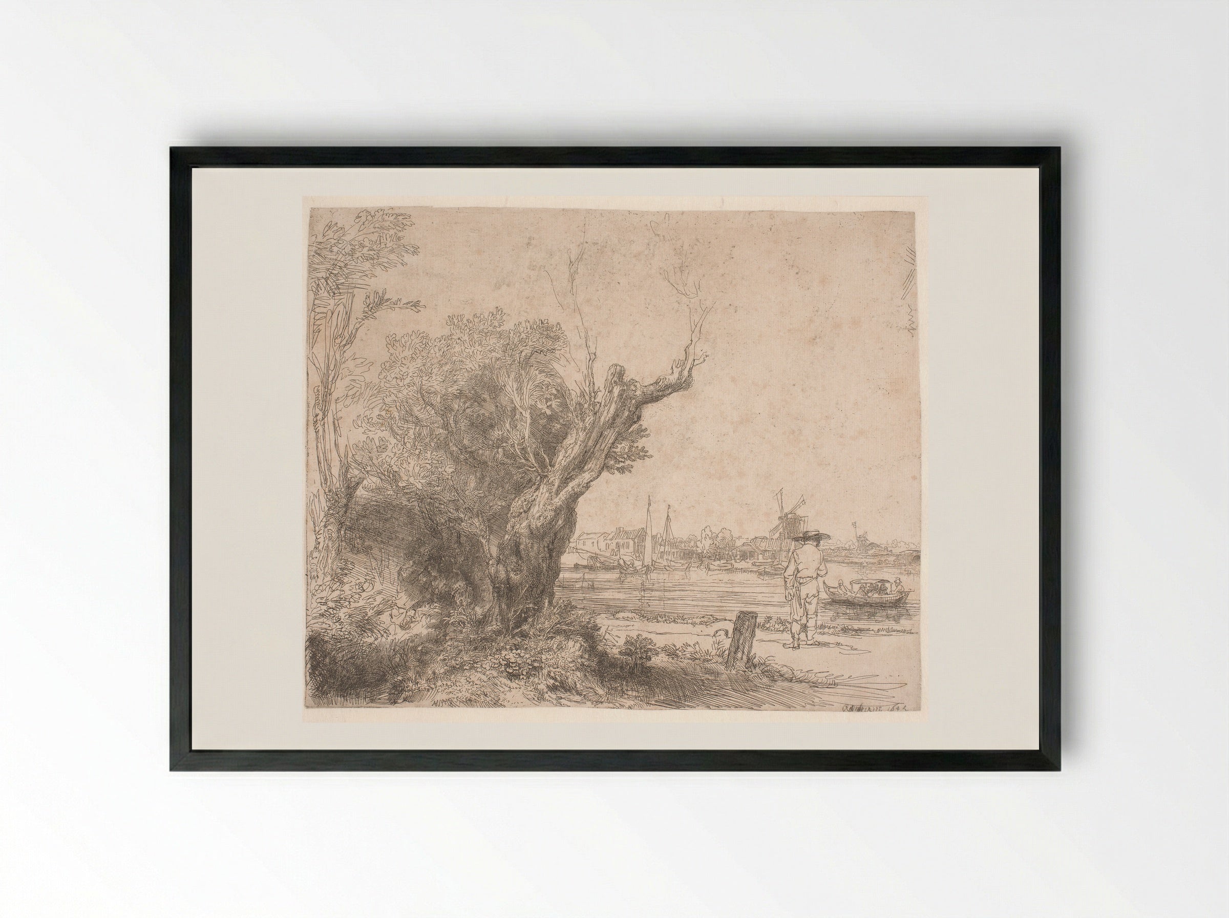 The Omval - Rembrandt Harmensz. van Rijn - Framed Print Black