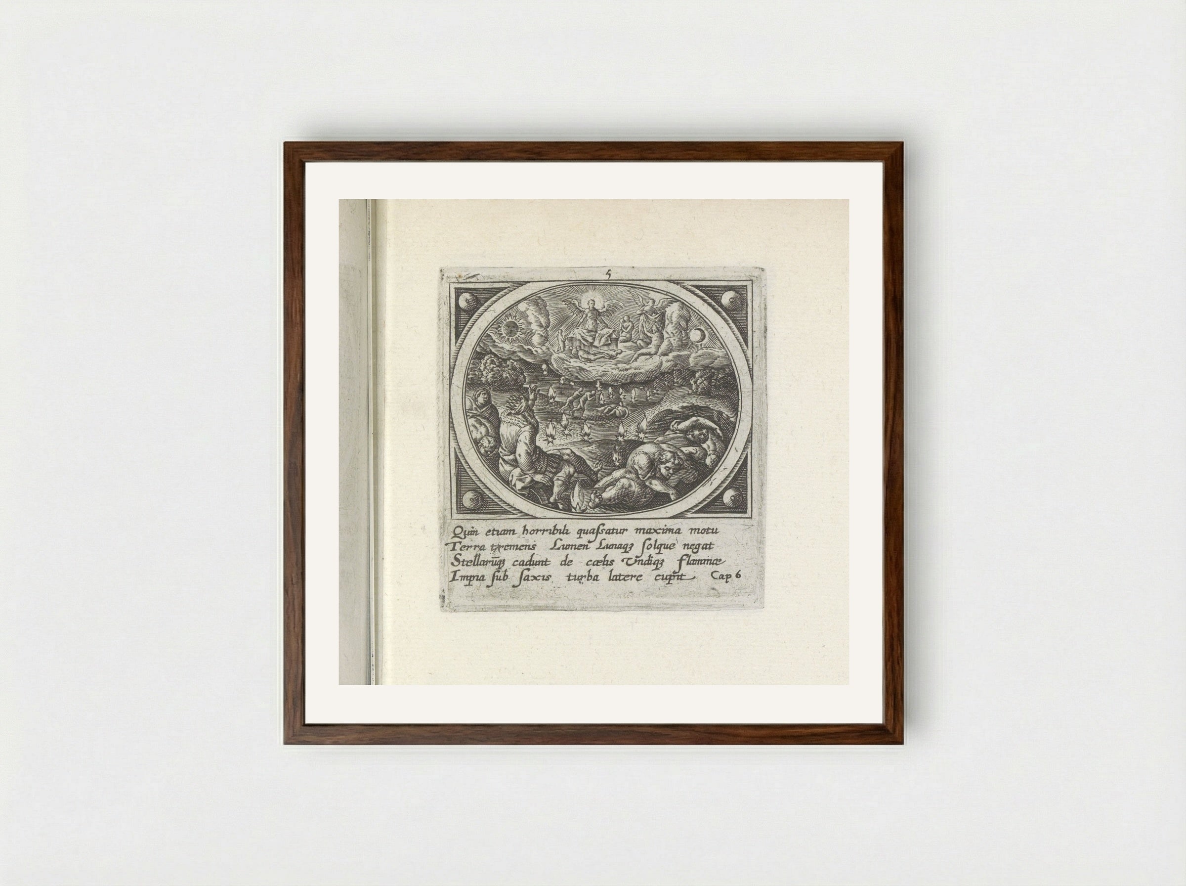 The Opening of the Sixth Seal - Gerard de Jode - Framed Print Dark Wood