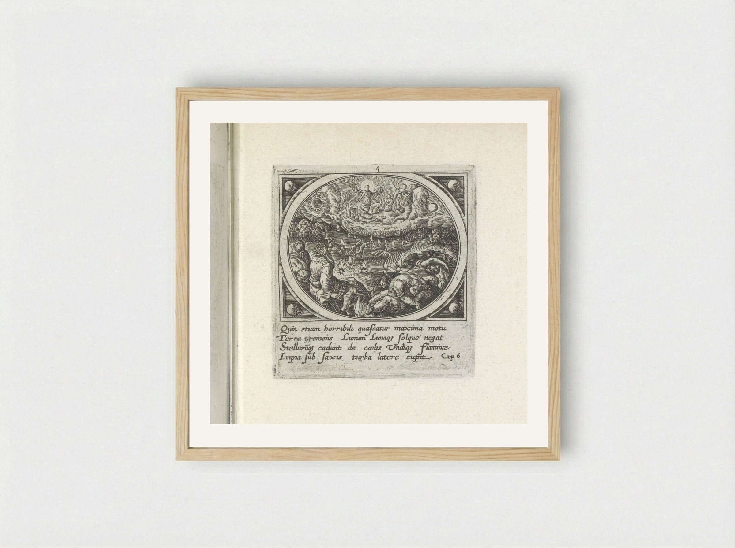 The Opening of the Sixth Seal - Gerard de Jode - Framed Print Wood