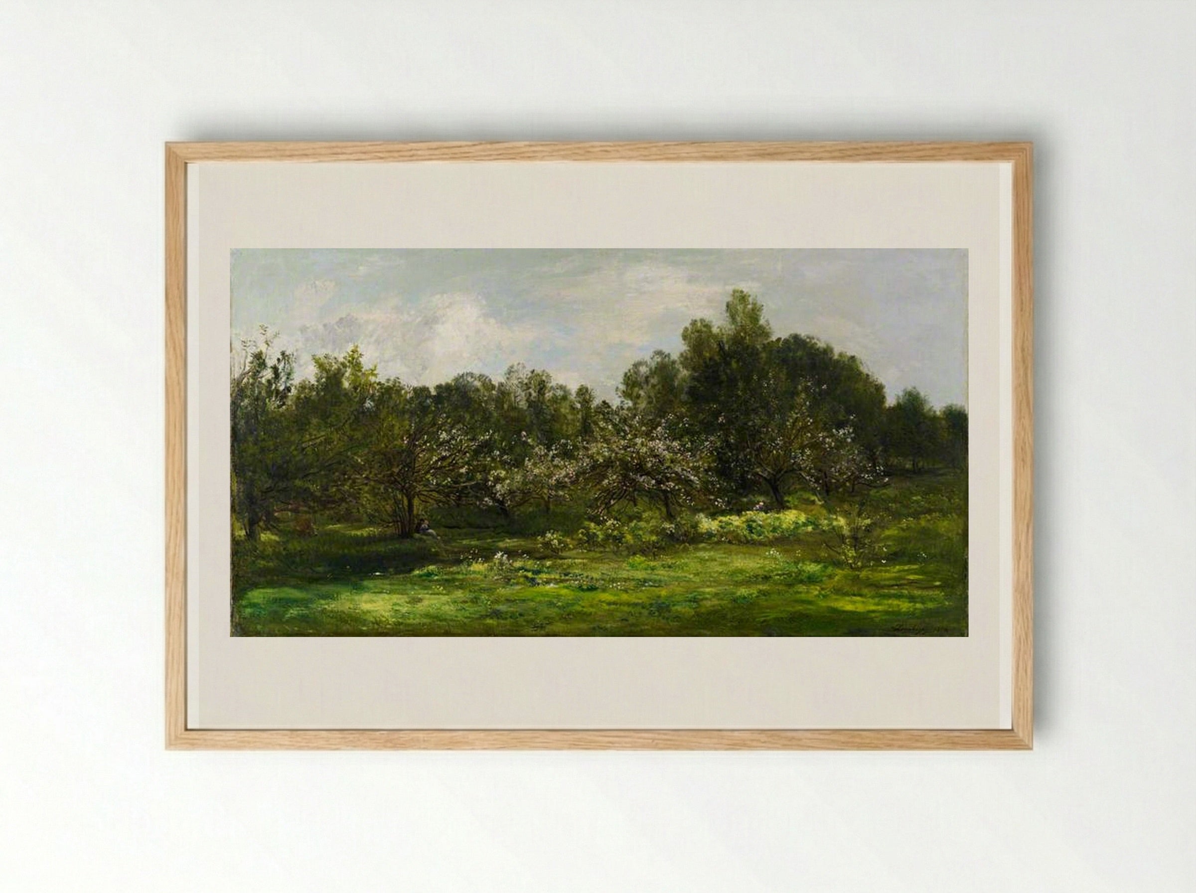 The Orchard - Charles-François Daubigny - Framed Print Wood