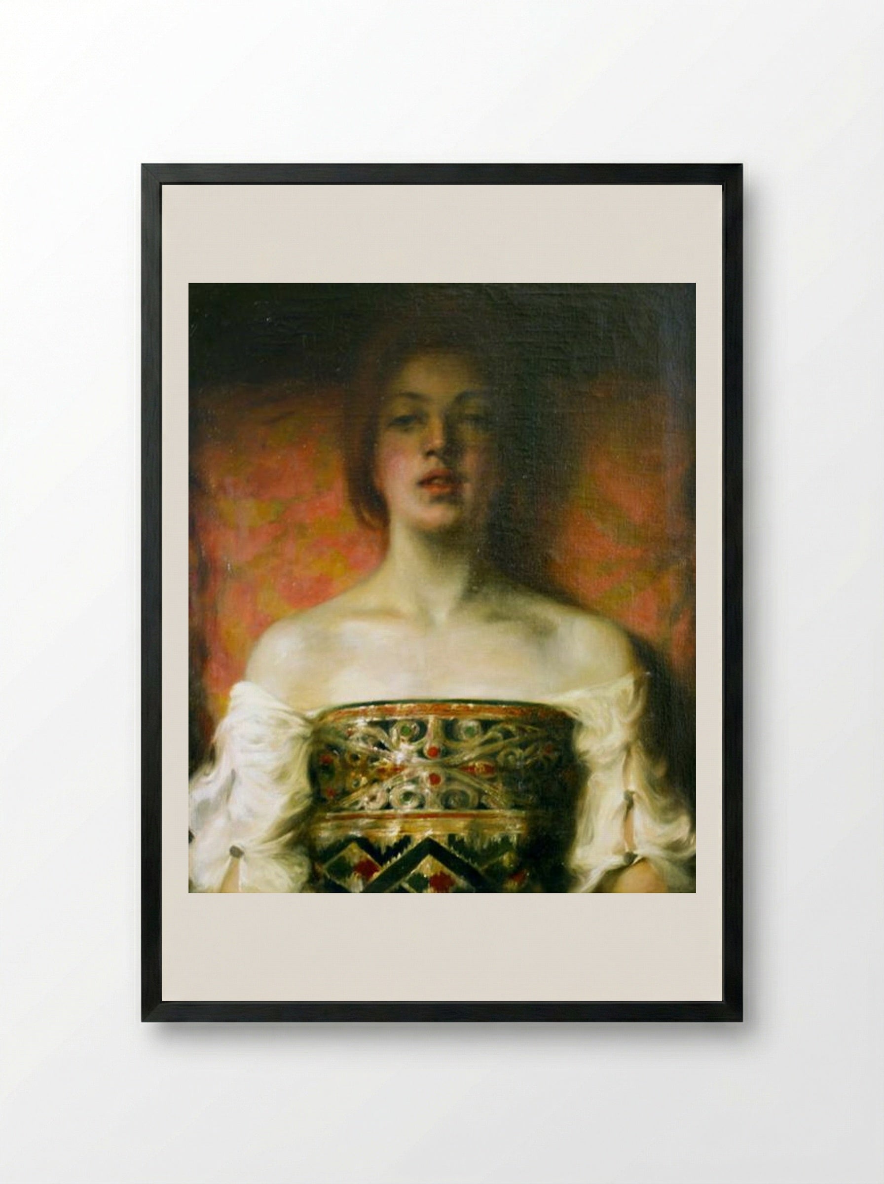 The Oriental Woman - Kimon Loghi - Framed Print Black