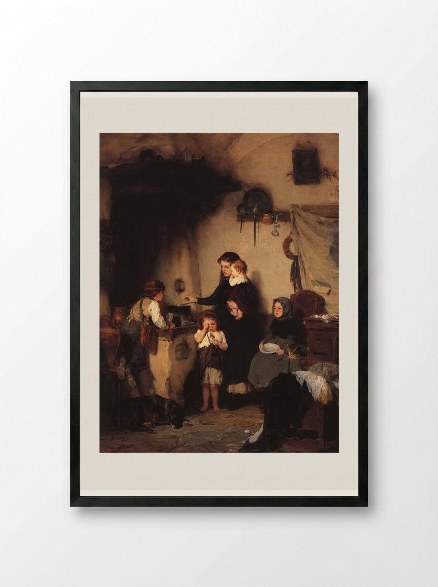 The Orphans - Nikolaos Gyzis - Framed Print Black