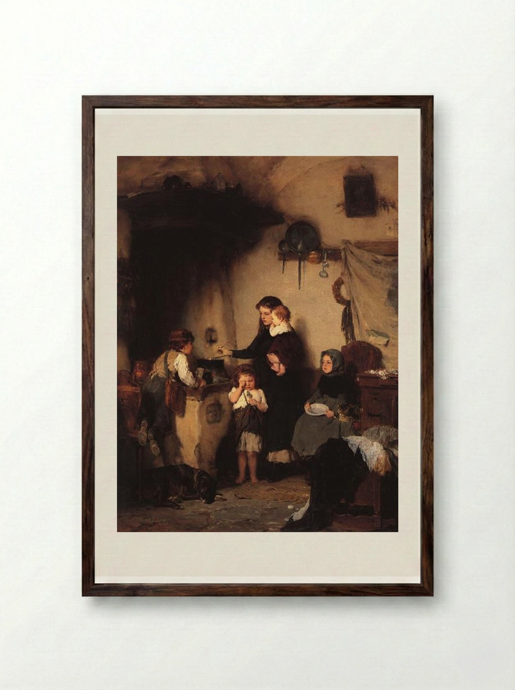 The Orphans - Nikolaos Gyzis - Framed Print Dark Wood