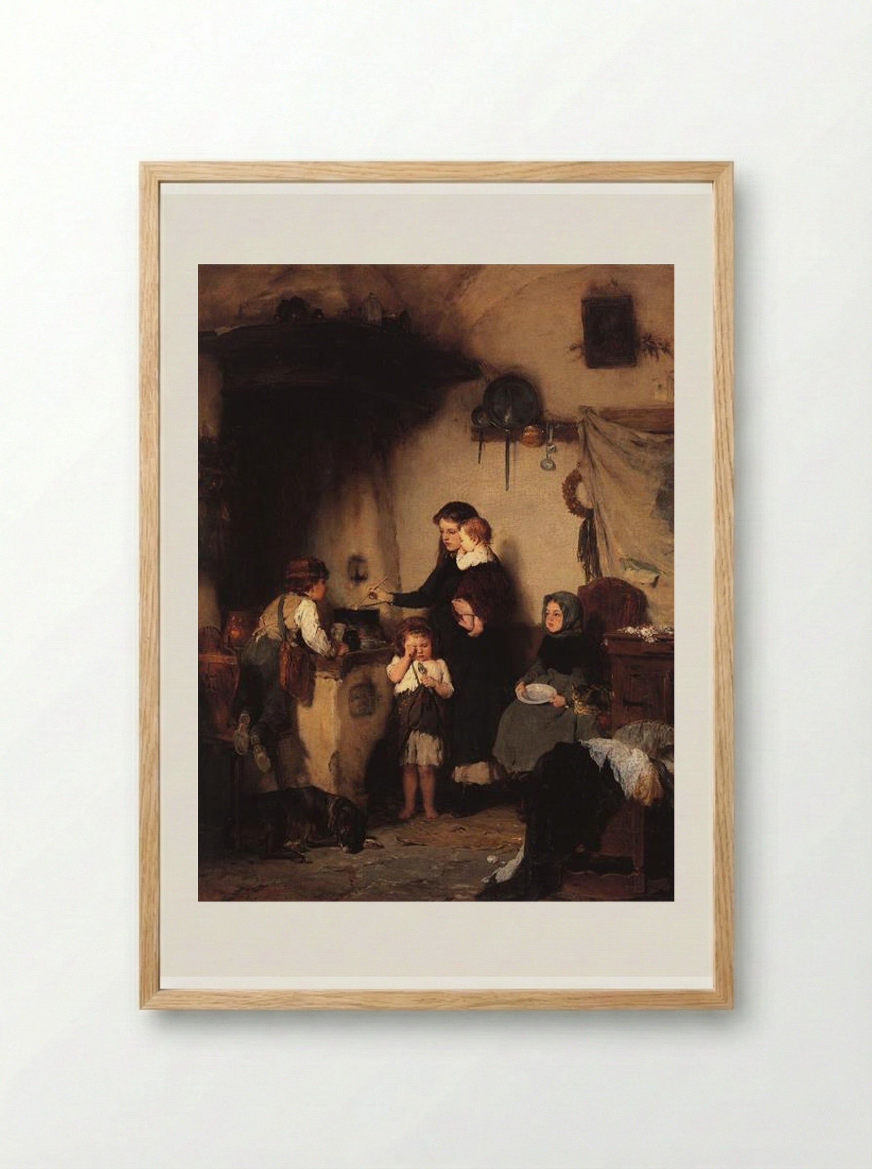 The Orphans - Nikolaos Gyzis - Framed Print Wood