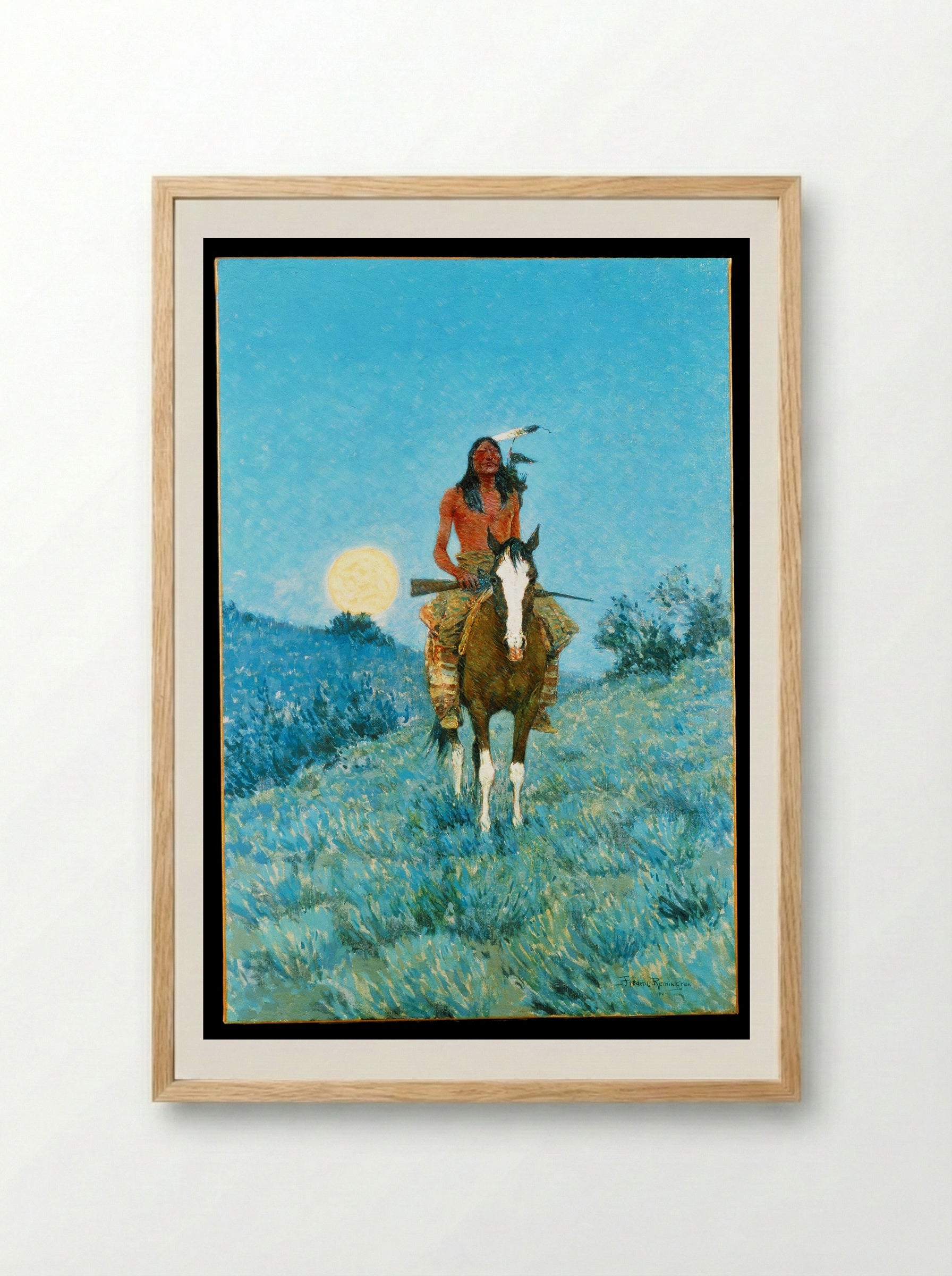 The Outlier - Frederic Remington - Framed Print Wood