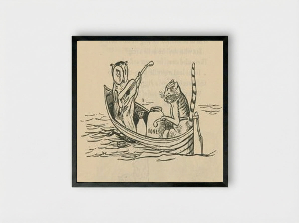 The Owl and the Pussycat - Edward Lear - Framed Print Black