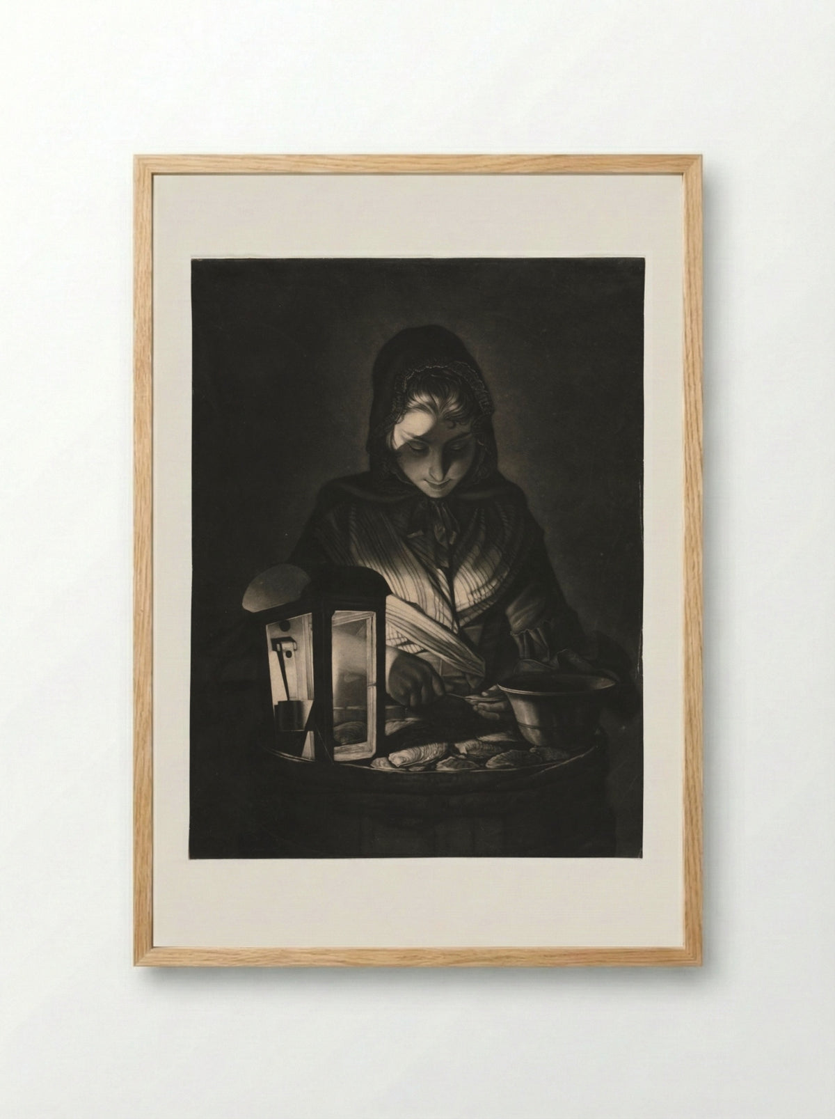 The Oyster Woman - Philip Dawe - Framed Print Wood