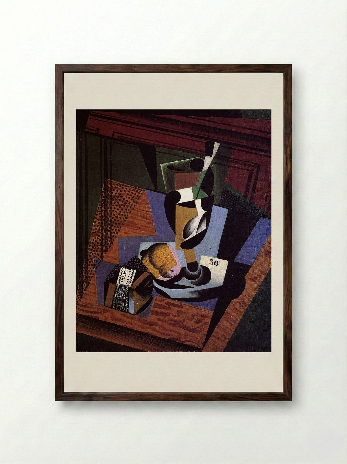 The Packet of Tobacco - Juan Gris - Framed Print Dark Wood