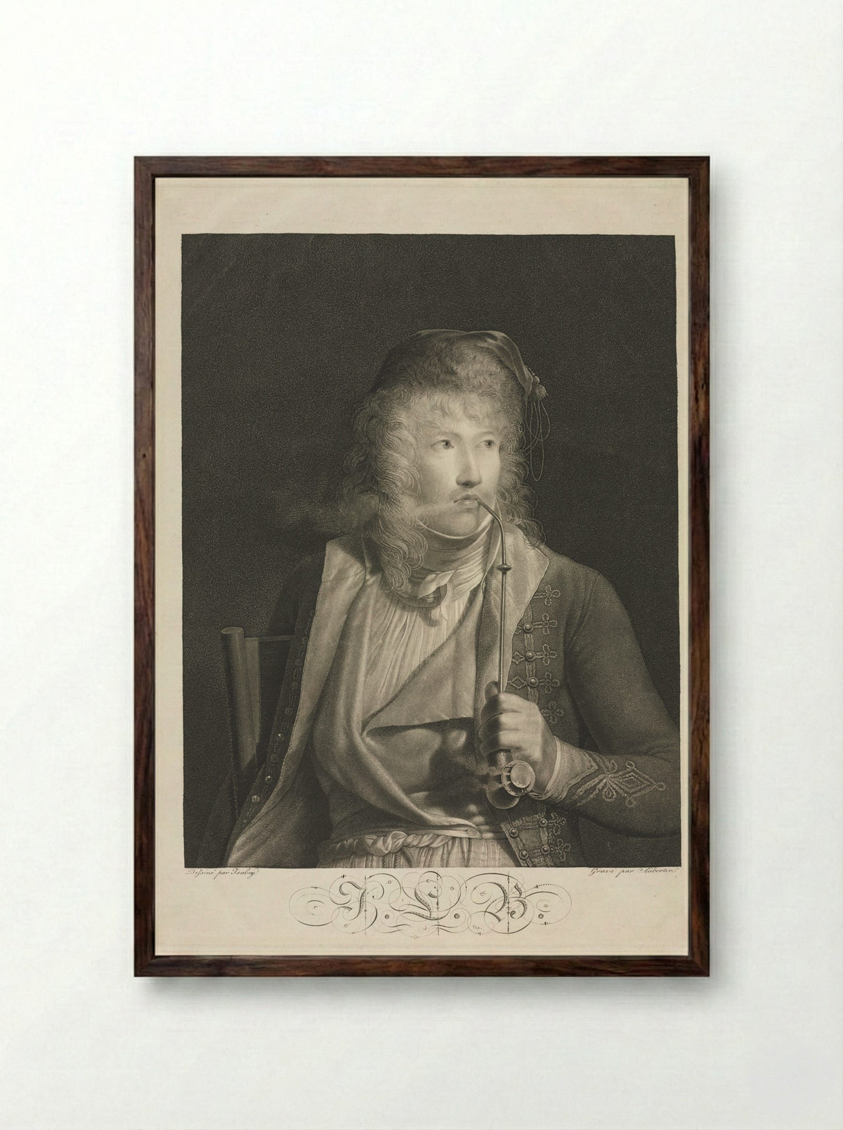 The Painter Jacques-Luc Barbier-Walbonne - François Aubertin - Framed Print Dark Wood