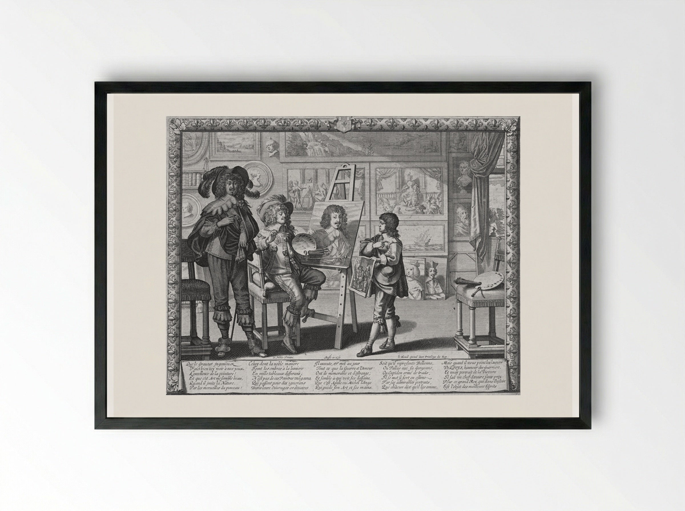 The Painter in His Studio - Abraham Bosse - Framed Print Black