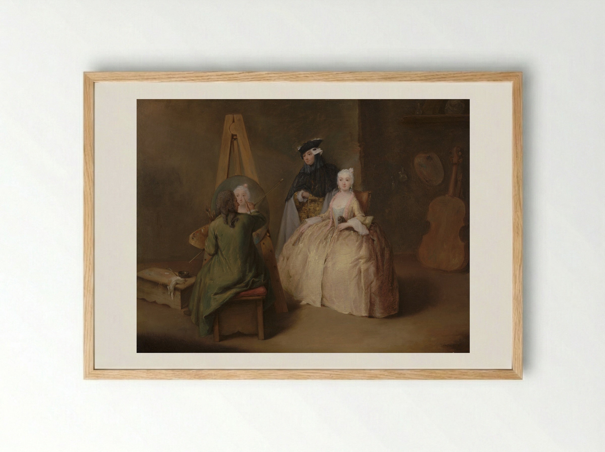 The Painter in his Studio - Pietro Longhi - Framed Print Wood