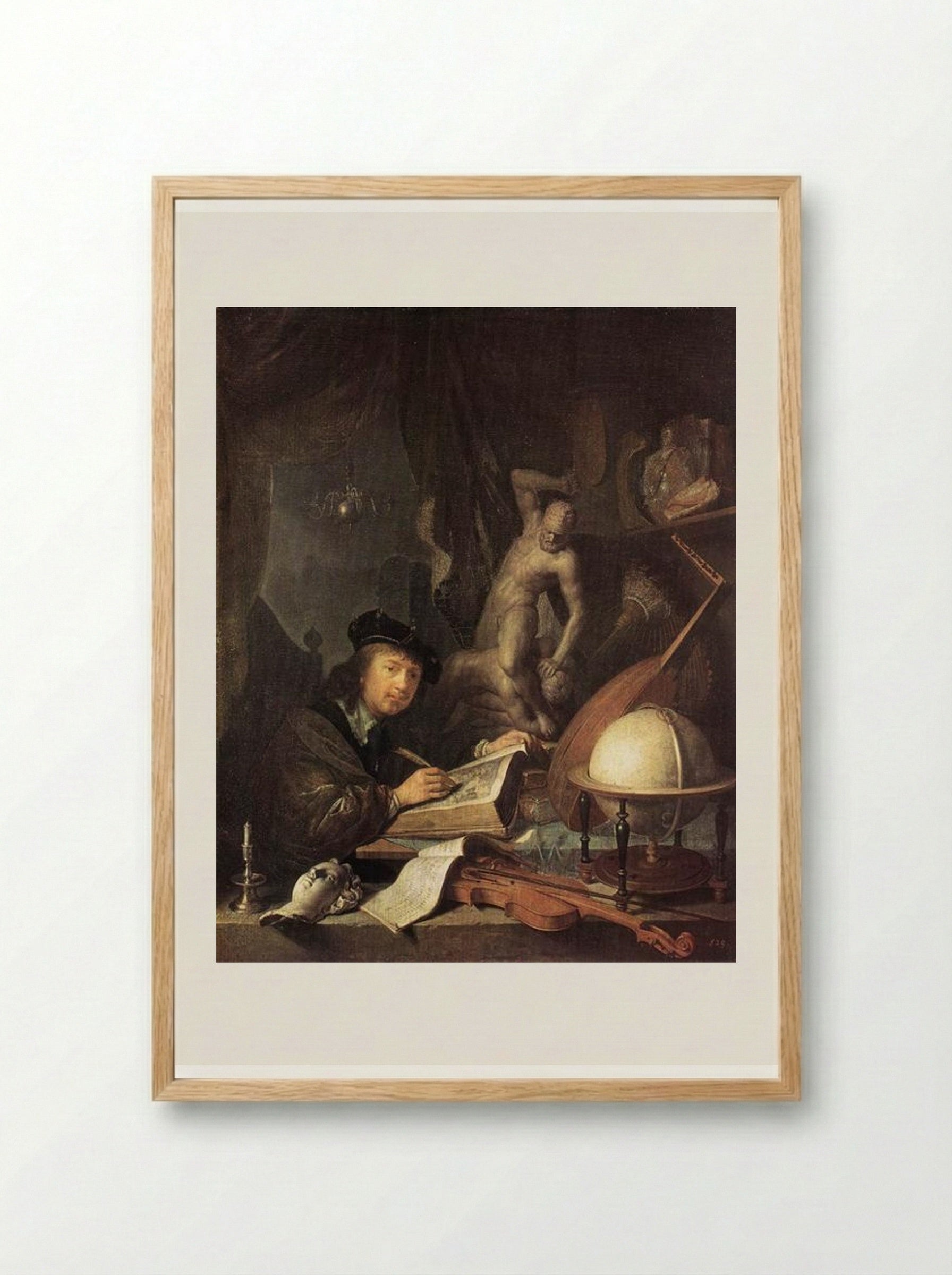 The Painter in his Workshop - Gerrit Dou - Framed Print Wood