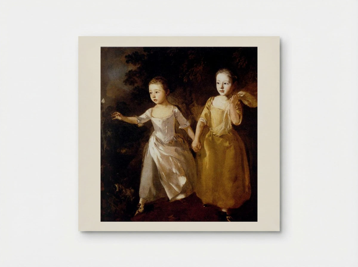 The Painter's Daughters Chasing a Butterfly - Thomas Gainsborough - Poster