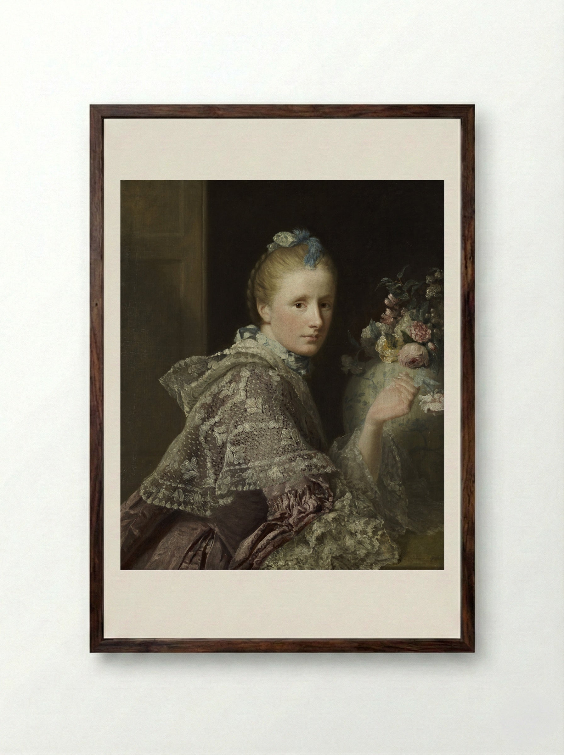 The Painter's Wife, Margaret Lindsay - Allan Ramsay - Framed Print Dark Wood