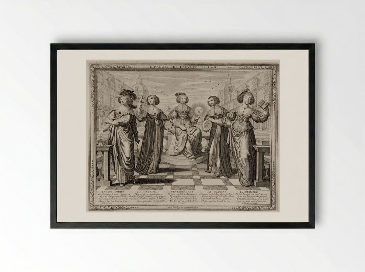 The Palace of the Faculties of the Soul - Jean Couvay - Framed Print Black
