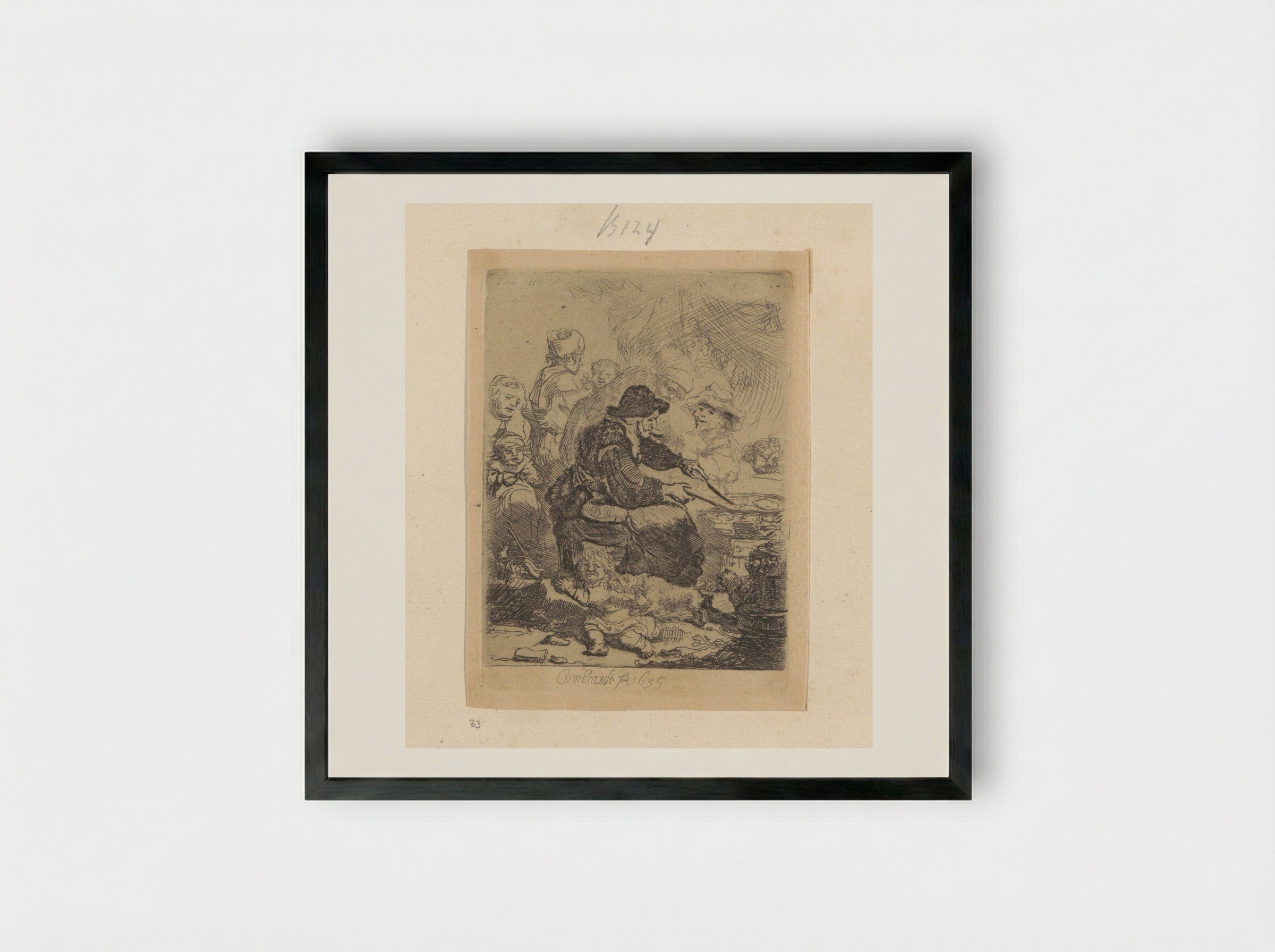 The Pancake Baker - Rembrandt van Rijn - Framed Print Black