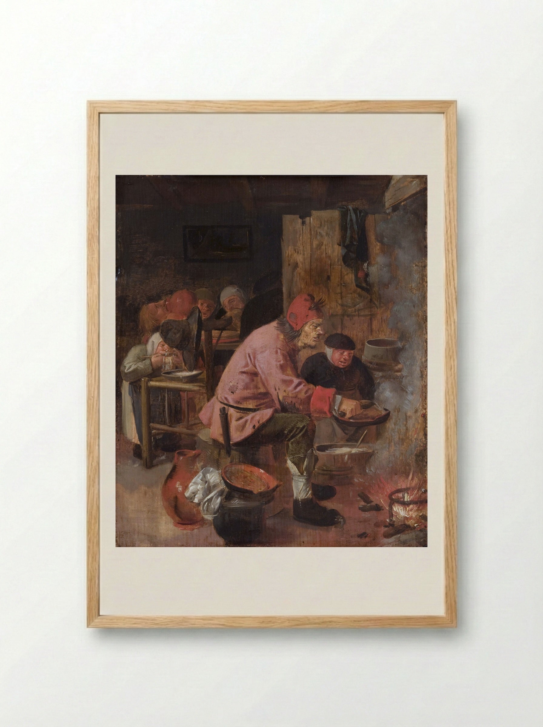 The Pancake Baker - Adriaen Brouwer - Framed Print Wood