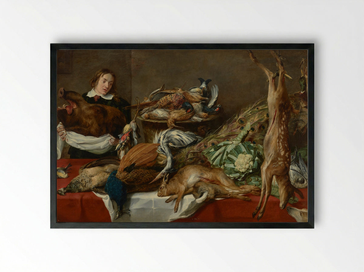 The Pantry - Frans Snyders - Framed Print Black