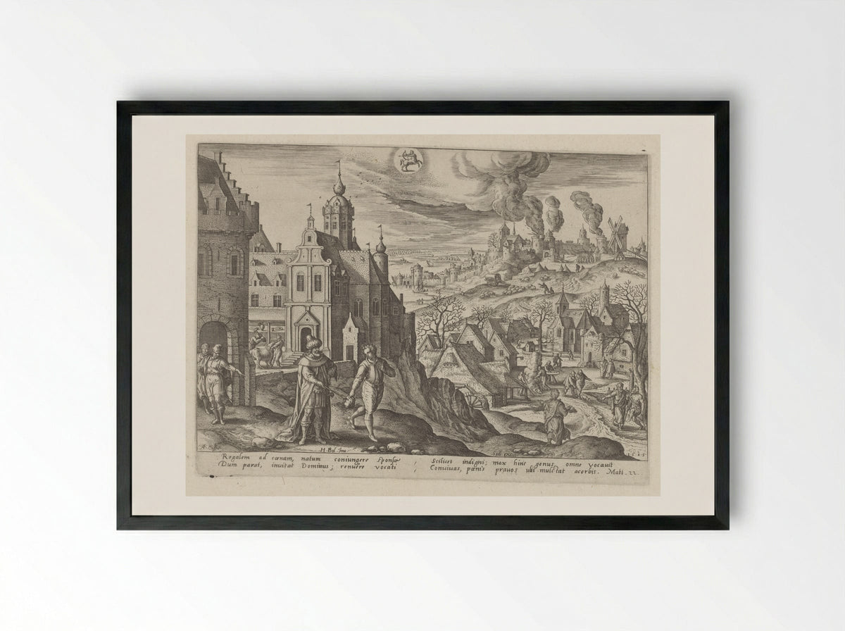 The Parable of the Kingdom of Heaven - Adriaen Collaert - Framed Print Black