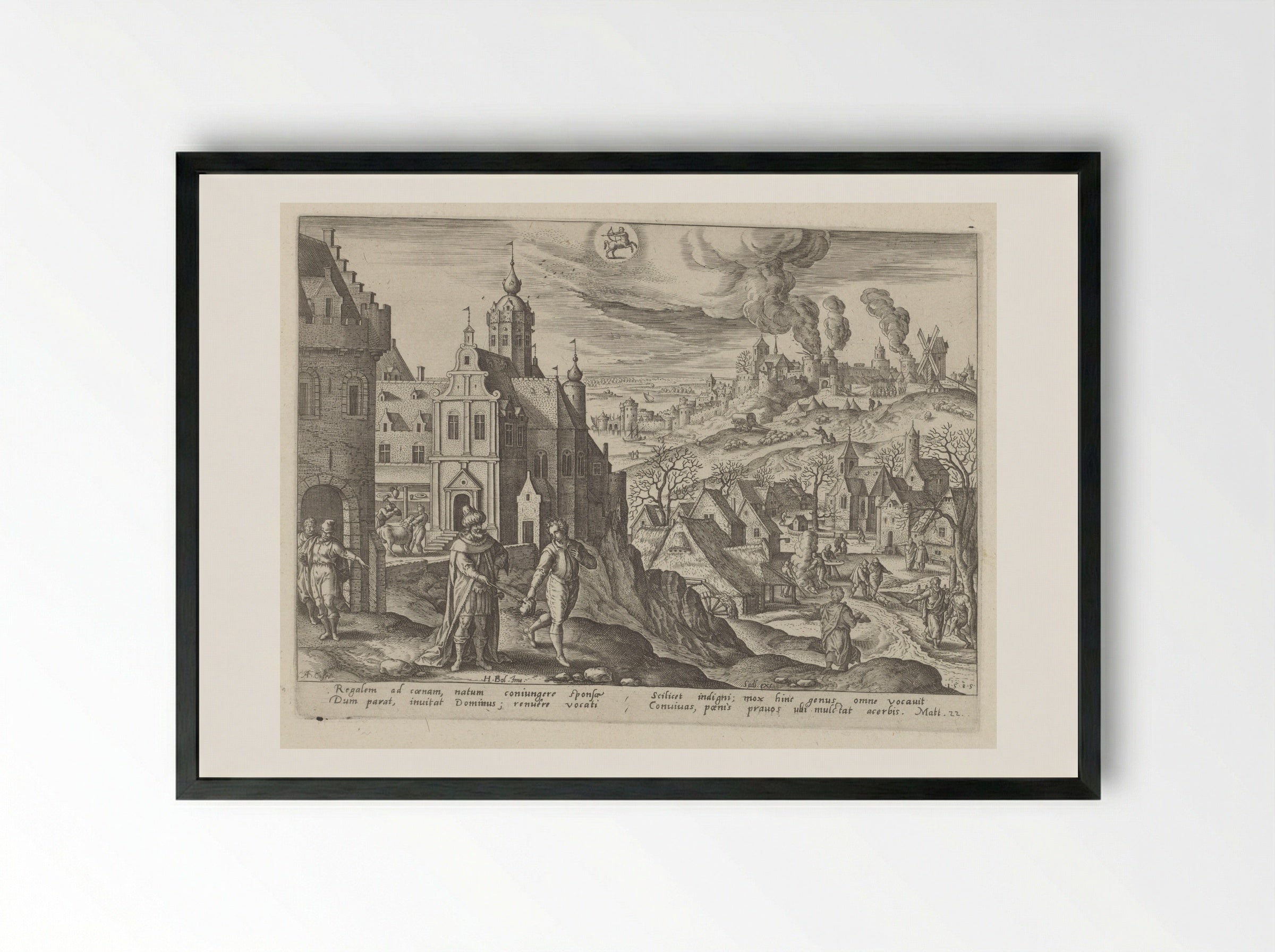 The Parable of the Kingdom of Heaven - Adriaen Collaert - Framed Print Black