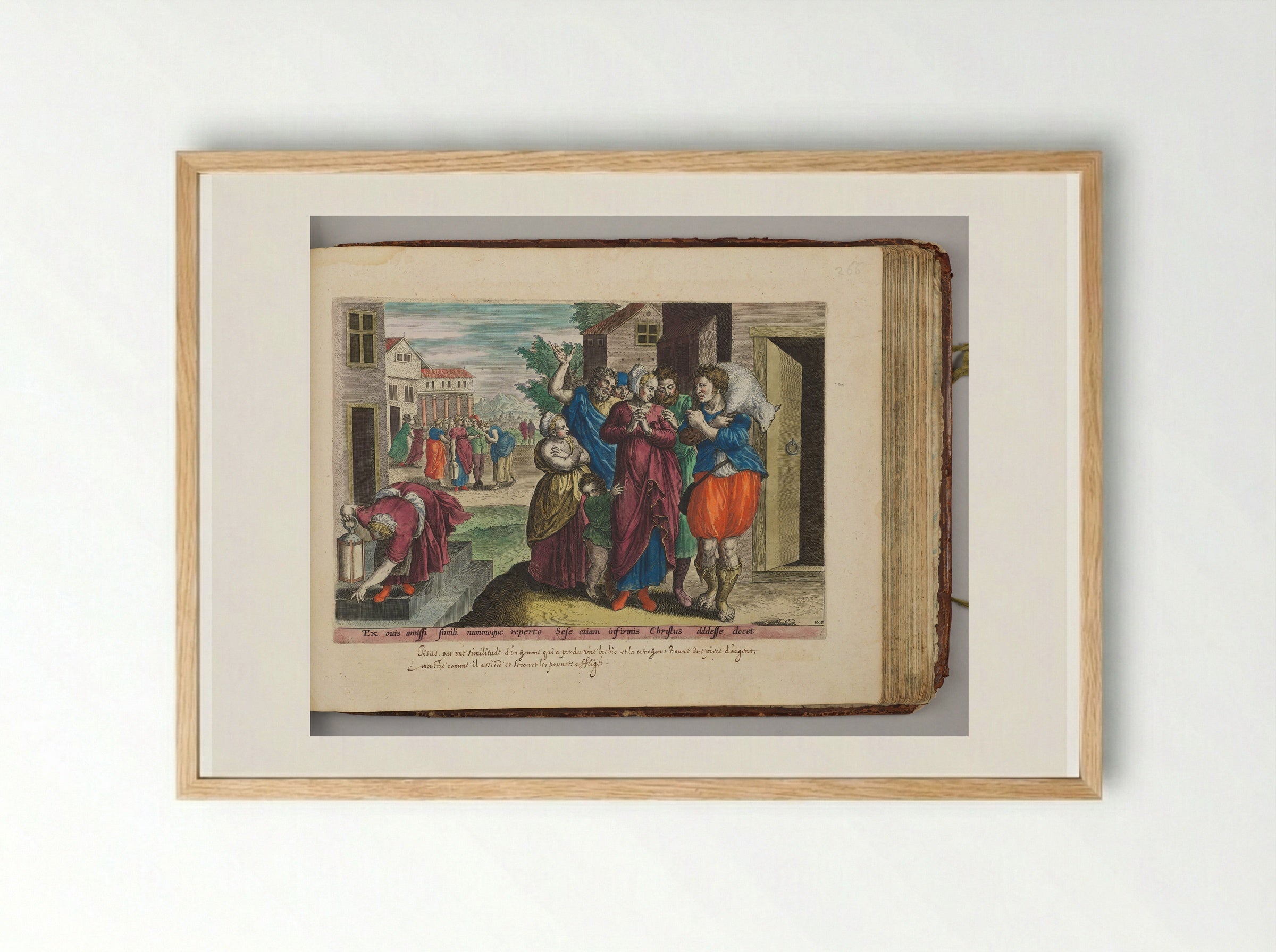 The Parable of the Lost Sheep and the Lost Piece of Silver - Hans Collaert the Elder - Framed Print Wood