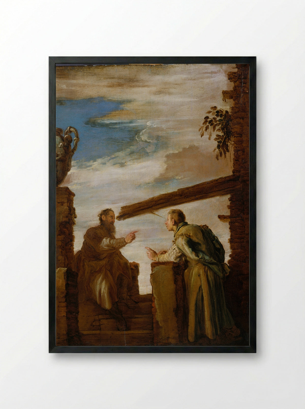 The Parable of the Mote and the Beam - Domenico Fetti - Framed Print Black