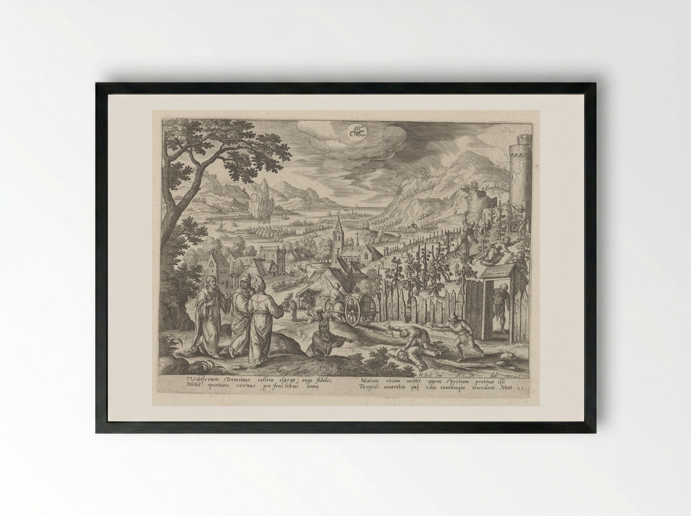 The Parable of the Unjust Husbandmen - Adriaen Collaert - Framed Print Black