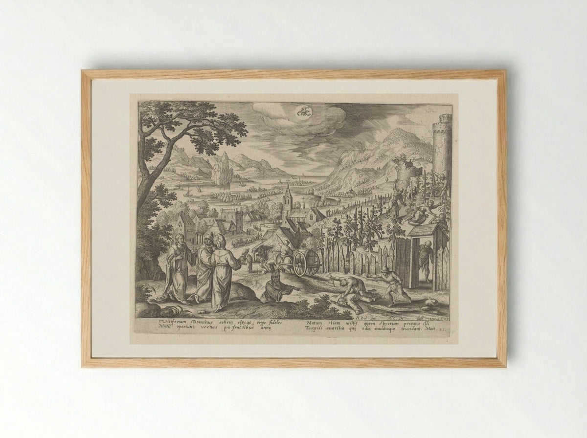 The Parable of the Unjust Husbandmen - Adriaen Collaert - Framed Print Wood