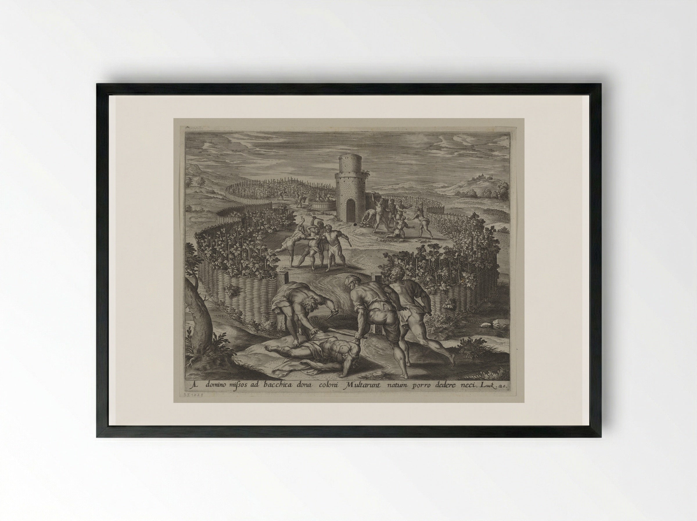The Parable of the Vineyard - Hans Collaert the Elder - Framed Print Black